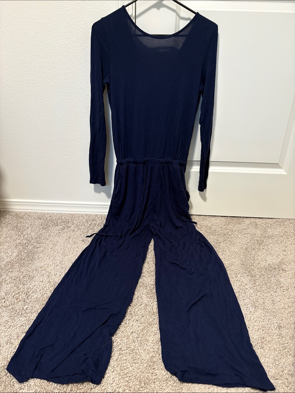 Women's Navy Wide-Leg Jumpsuit